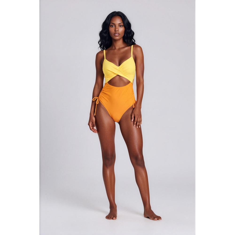 Eomenie Women's Colorblock Cutout One-Piece Swimsuit Size Large NWT